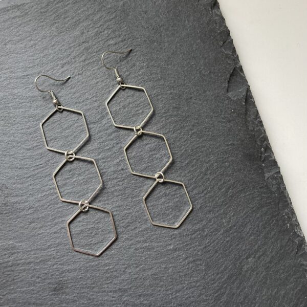 Pendientes Hexágonos Silver