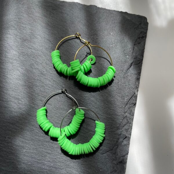 Aros Verde Arcilla Polimérica