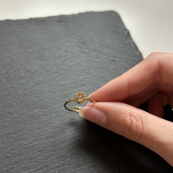 Anillo Reloj Brillo Golden