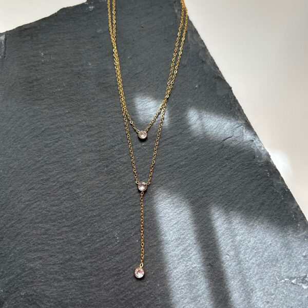 Collar Triple Circonita Golden